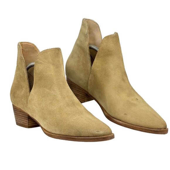 Free People Boots Women's Charm Double V Cutout Brown Suede Ankle Booties 39 8.5 - Picture 2 of 11